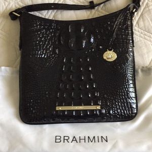 BRAHMIN Black leather crossbody bag